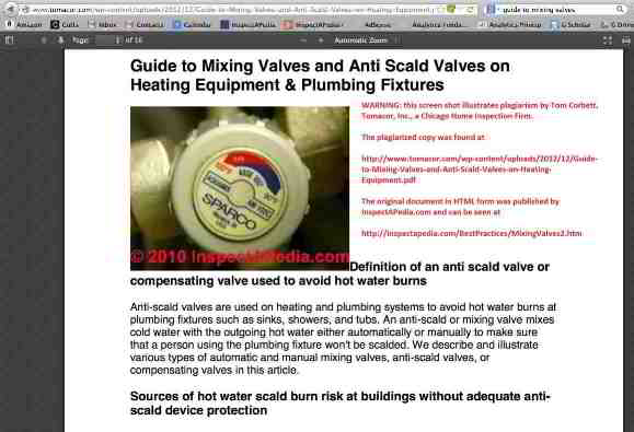 Plagiarism by Tom Corbett, Tomacor Inc Chicago home inspector - 4/7/2014